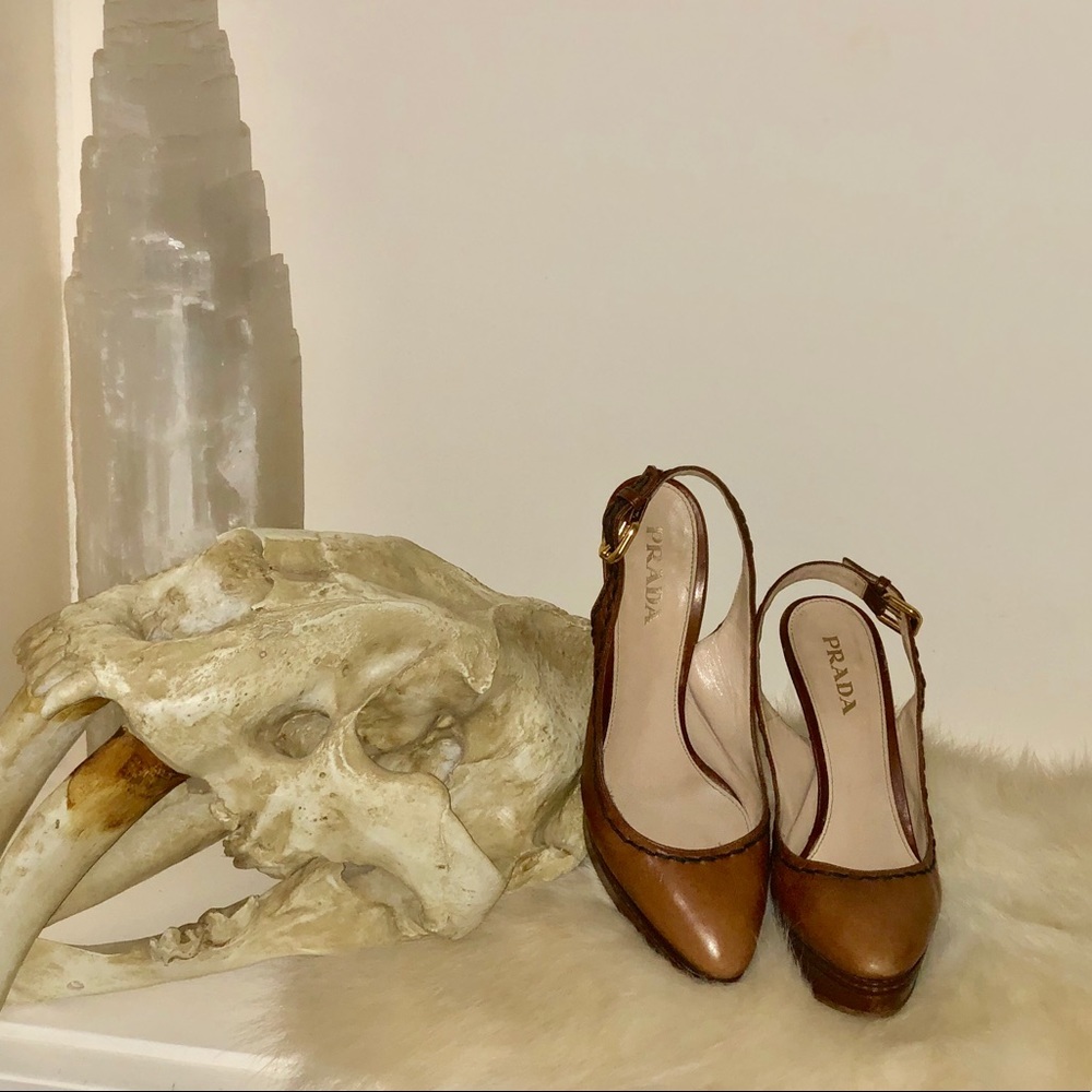 Prada Leather Slingback Pumps